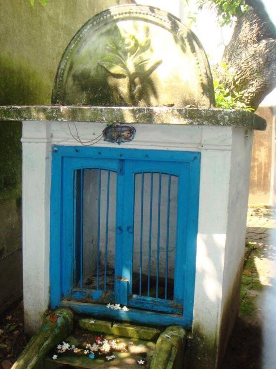 The samadhi shrine of Srila Jagannatha Dasa Babaji at Nabadwip, on the bank of the Ganges where he spent his final years.
