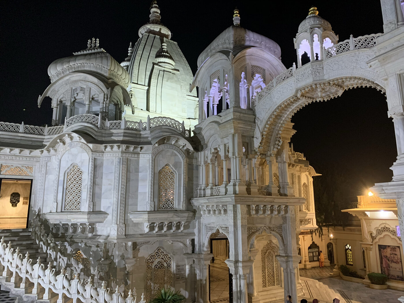 The samadhi (memorial shrine) of Srila Prabhupada at the Krishna-Balarama Mandir, Vrindavan, where he was laid to rest after his passing in November 1977.