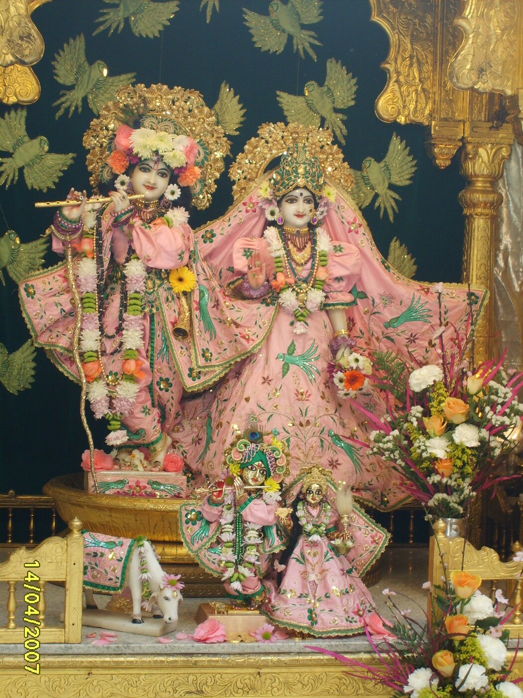 Sri Sri Radha-Gokulananda, the modern ISKCON Deities at Bhaktivedanta Manor, London, sharing the name of the Radha-Gokulananda Deity that Vishvanatha Chakravarti Thakura established and served in Vrindavana (not the original historical Deit