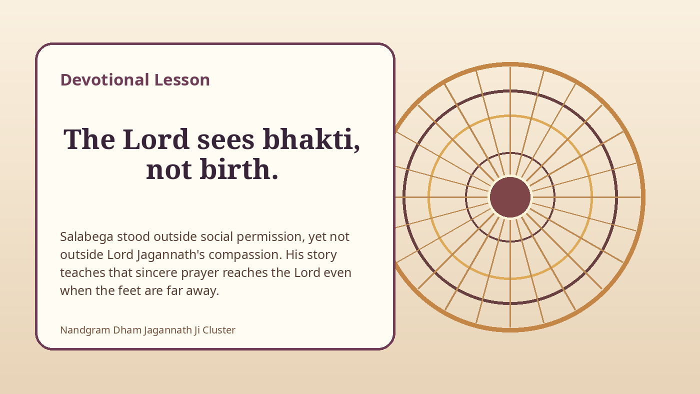 The Lord sees bhakti, not birth — devotional lesson from the Salabega story